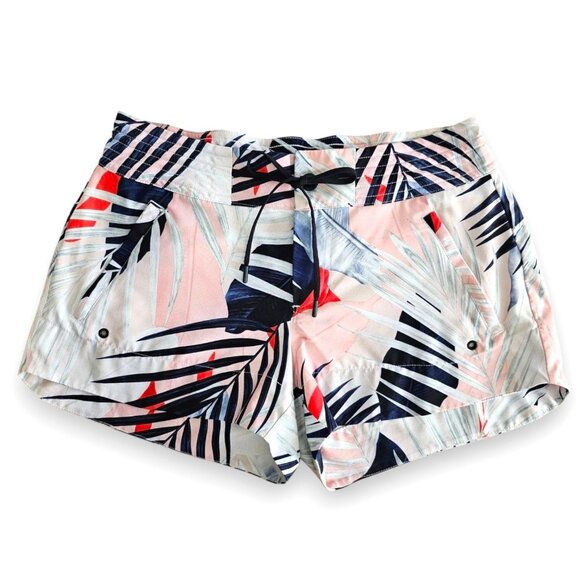 Athleta Hudson Shorts 14 Floral Tropical Palm Print Zip Fly Zipper Pockets XL - Picture 2 of 10
